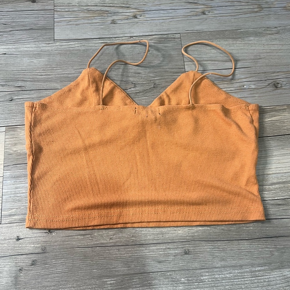 Orange cropped tank top size: Medium
